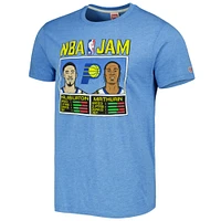Men's Homage Tyrese Haliburton & Bennedict Mathurin Light Blue Indiana Pacers NBA Jam Tri-Blend T-Shirt