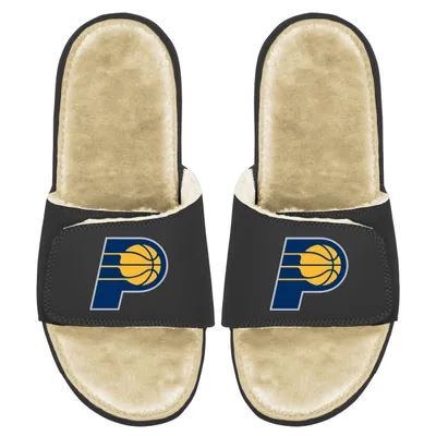 Indiana Pacers ISlide Men's Faux Fur Slide Sandals - Black/Tan