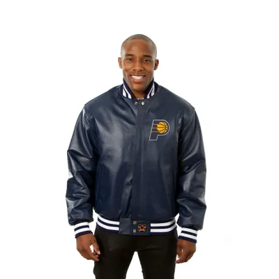 Indiana Pacers JH Design Domestic Team Color Leather Jacket - Navy