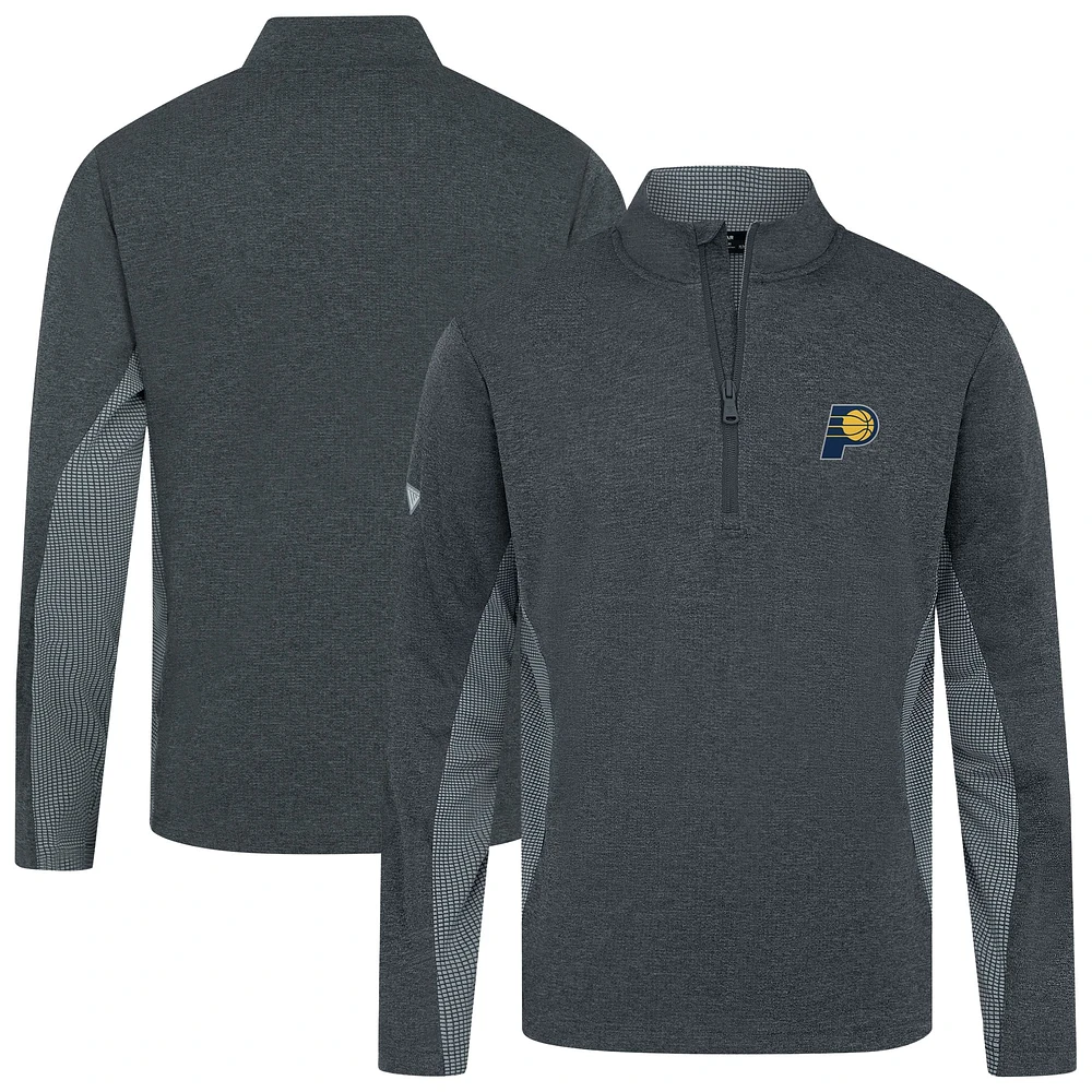 Men's Levelwear Heather Black Indiana Pacers Waffle Insignia 2.0 Quarter-Zip Top