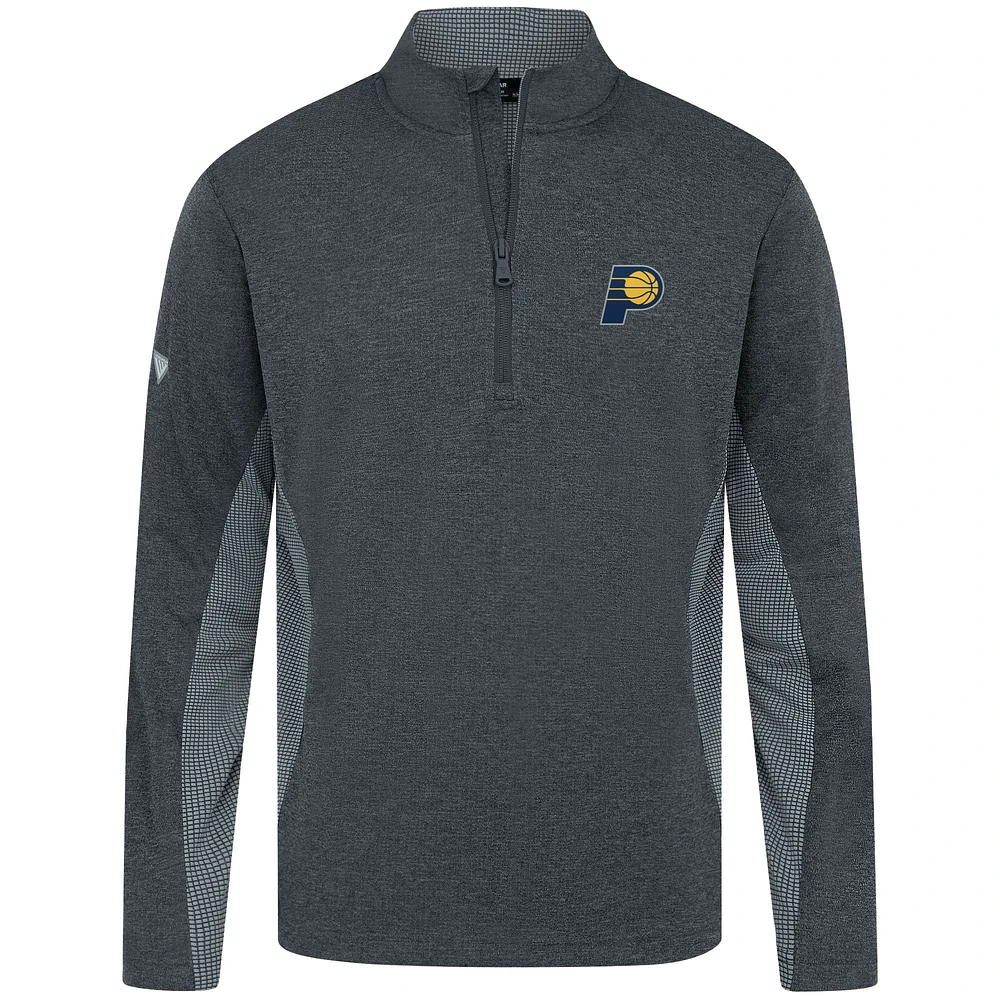 Men's Levelwear Heather Black Indiana Pacers Waffle Insignia 2.0 Quarter-Zip Top