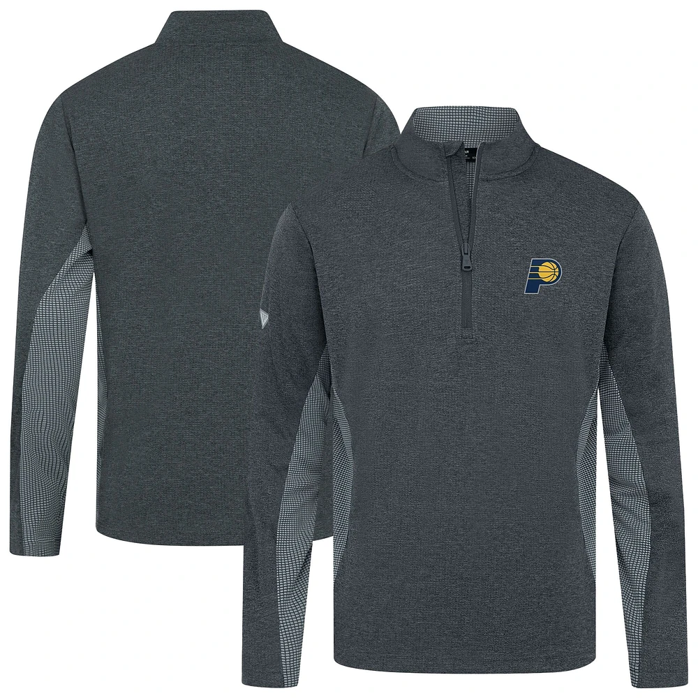 Men's Levelwear Heather Black Indiana Pacers Waffle Insignia 2.0 Quarter-Zip Top