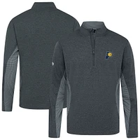 Men's Levelwear Heather Black Indiana Pacers Waffle Insignia 2.0 Quarter-Zip Top