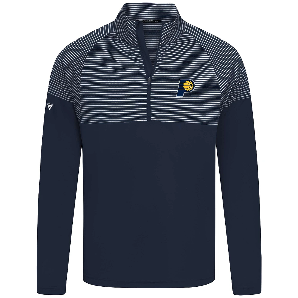 Haut à glissière quart de tour bleu marine rayures classiques des Indiana Pacers pour homme