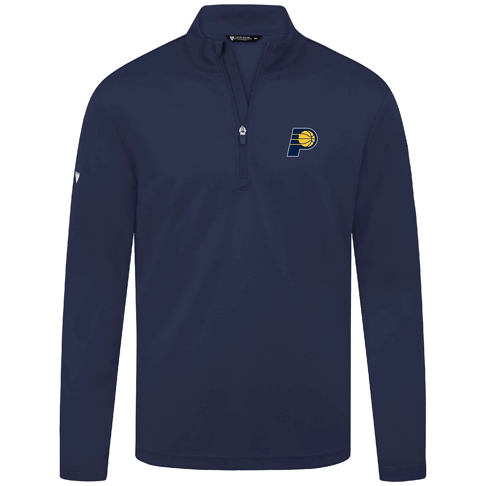 Men's Levelwear Navy Indiana Pacers Heron Quarter-Zip Top