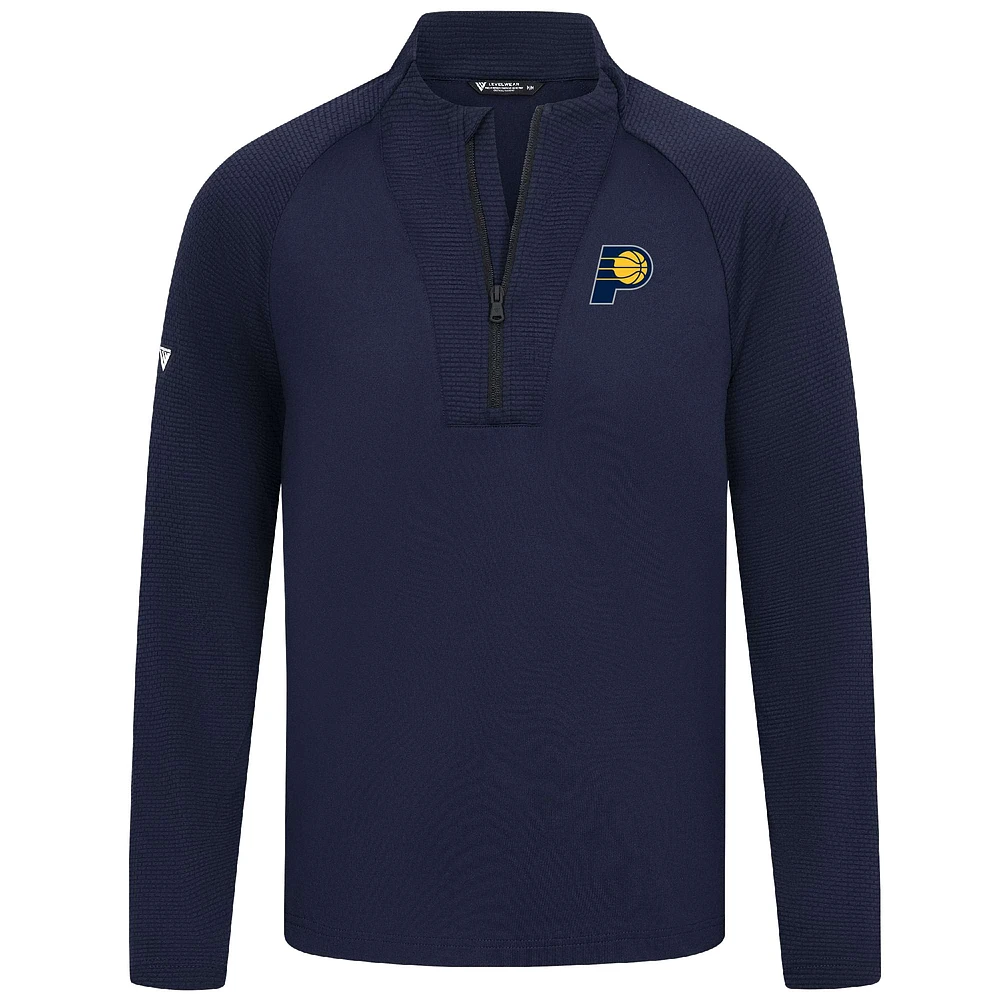 Men's Levelwear Navy Indiana Pacers Volley Quarter-Zip Top