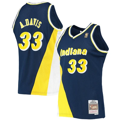 Maillot Swingman Mitchell & Ness Antonio Davis Navy Indiana Pacers 1996/97 Hardwood Classics pour hommes