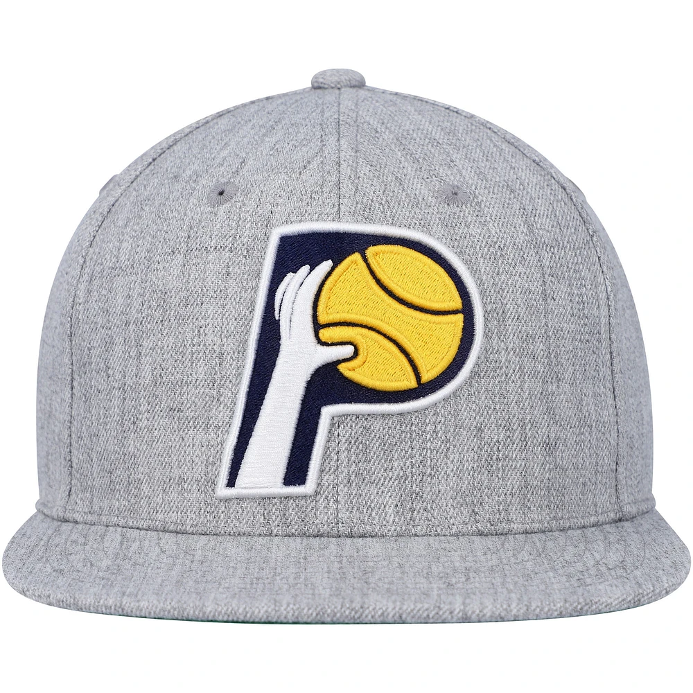 Casquette Snapback Indiana Pacers Hardwood Classics 2.0 Mitchell & Ness pour homme, gris chiné