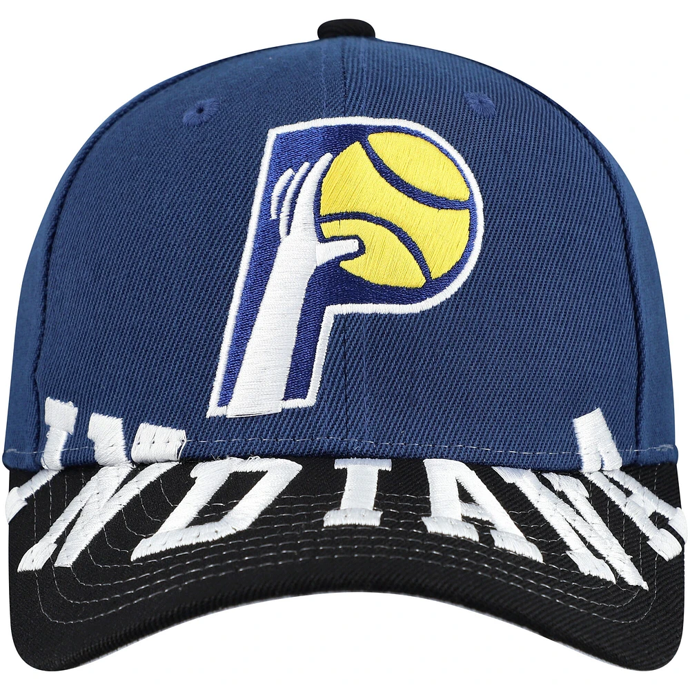 Men's Mitchell & Ness Navy/Black Indiana Pacers Underarch Two-Tone Pro Crown Snapback Hat