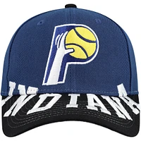 Men's Mitchell & Ness Navy/Black Indiana Pacers Underarch Two-Tone Pro Crown Snapback Hat