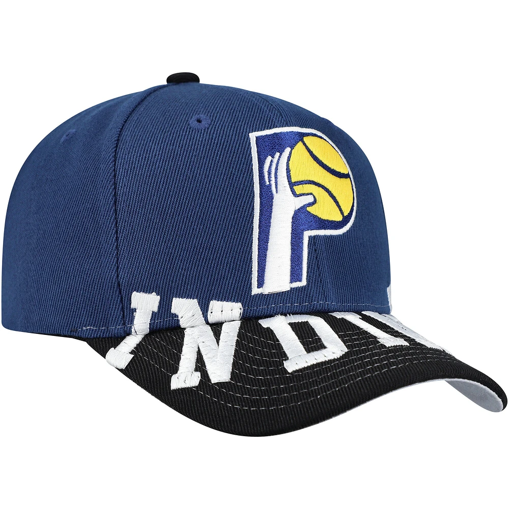 Men's Mitchell & Ness Navy/Black Indiana Pacers Underarch Two-Tone Pro Crown Snapback Hat