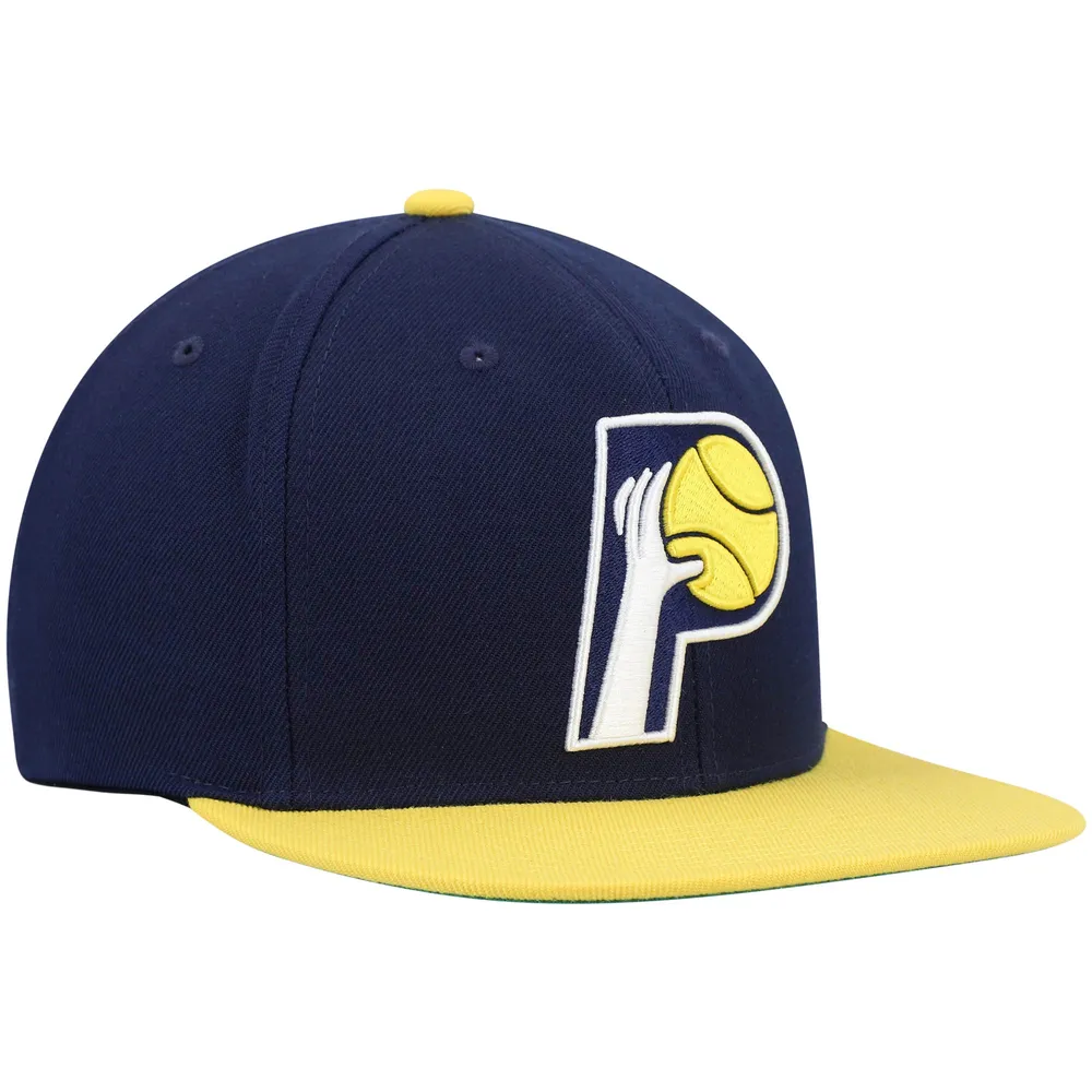 Casquette pour homme Mitchell & Ness Navy/Gold Indiana Pacers Hardwood Classics Team Two-Tone 2.0 Snapback