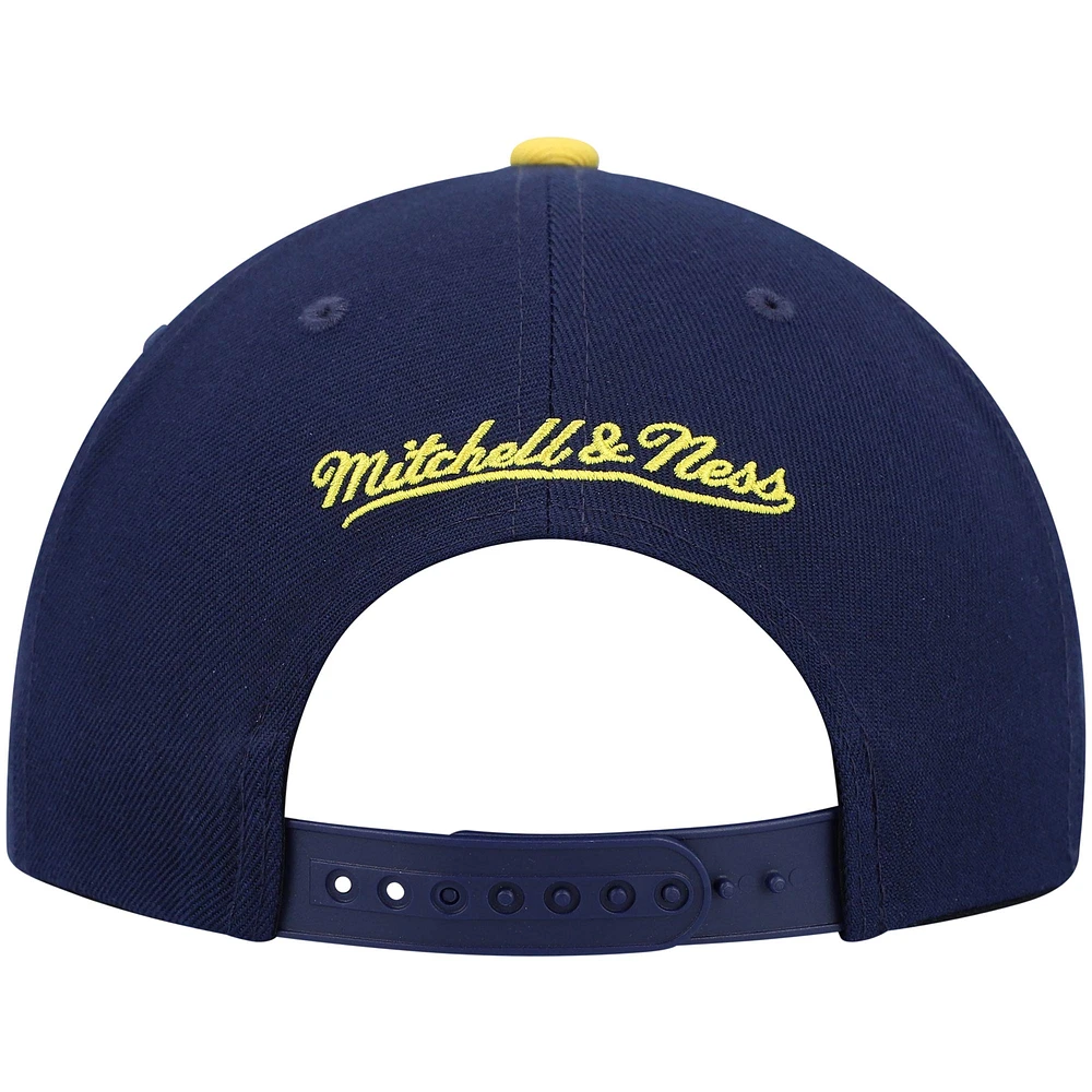 Men's Mitchell & Ness Navy/Gold Indiana Pacers Hardwood Classics Team Two-Tone 2.0 Snapback Hat