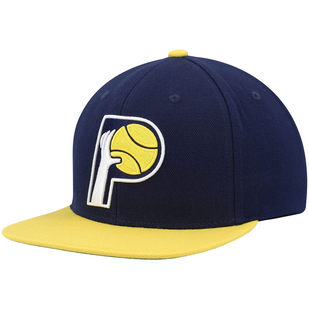 Men's Mitchell & Ness Navy/Gold Indiana Pacers Hardwood Classics Team Two-Tone 2.0 Snapback Hat