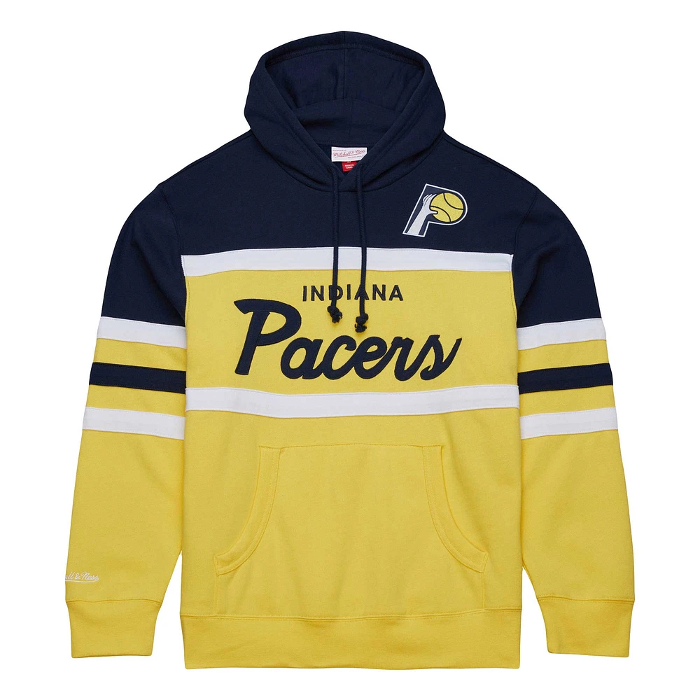 Sweat à capuche pour hommes Mitchell & Ness bleu marine/or Indiana Pacers Head Coach