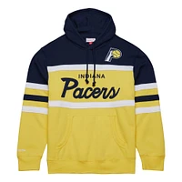 Sweat à capuche pour hommes Mitchell & Ness bleu marine/or Indiana Pacers Head Coach