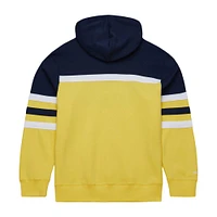 Sweat à capuche pour hommes Mitchell & Ness bleu marine/or Indiana Pacers Head Coach