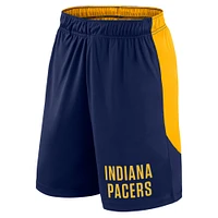 Short de performance bleu marine/doré pour homme des Indiana Pacers