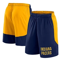 Short de performance bleu marine/doré pour homme des Indiana Pacers