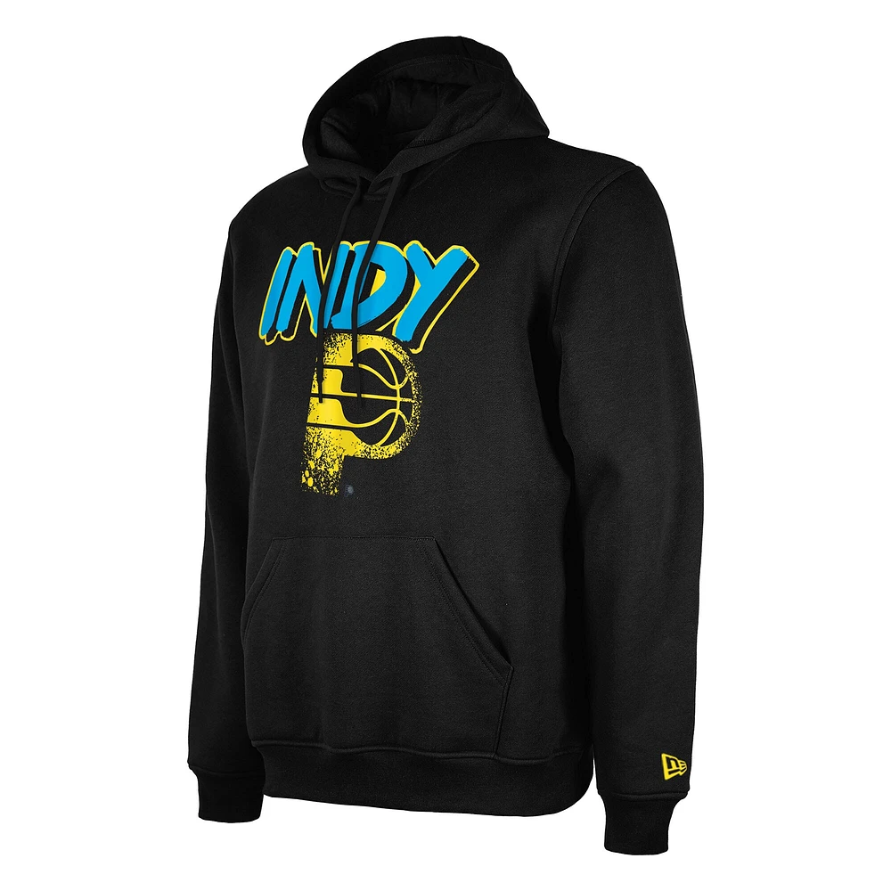 Sweat à capuche noir New Era pour homme Indiana Pacers 2024/25 City Edition