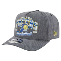 Men's New Era  Charcoal Indiana Pacers Throwback Washed Pre-Curved 9FIFTY Snapback Hat