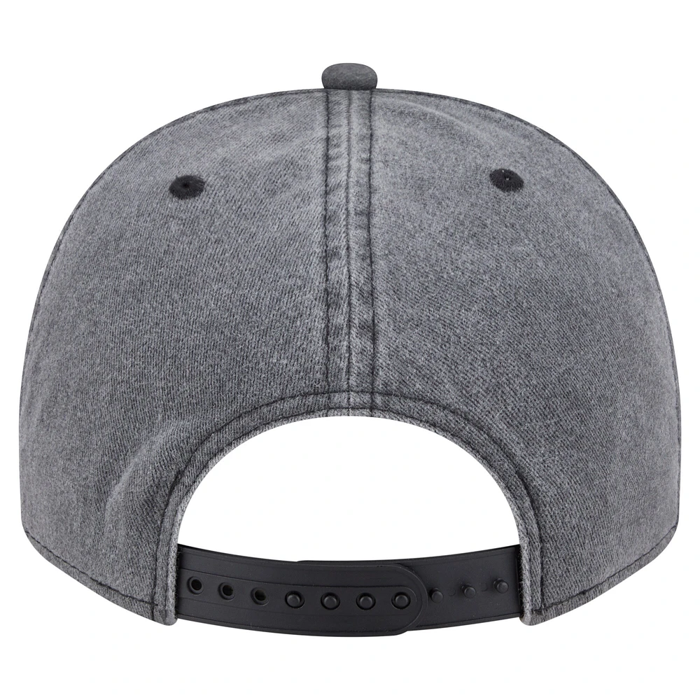 Men's New Era  Charcoal Indiana Pacers Throwback Washed Pre-Curved 9FIFTY Snapback Hat