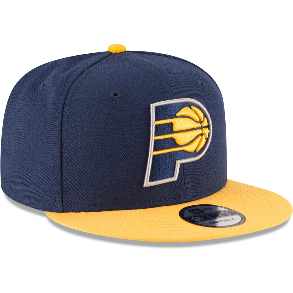 Men's New Era Navy/Gold Indiana Pacers Two-Tone 9FIFTY Adjustable Hat