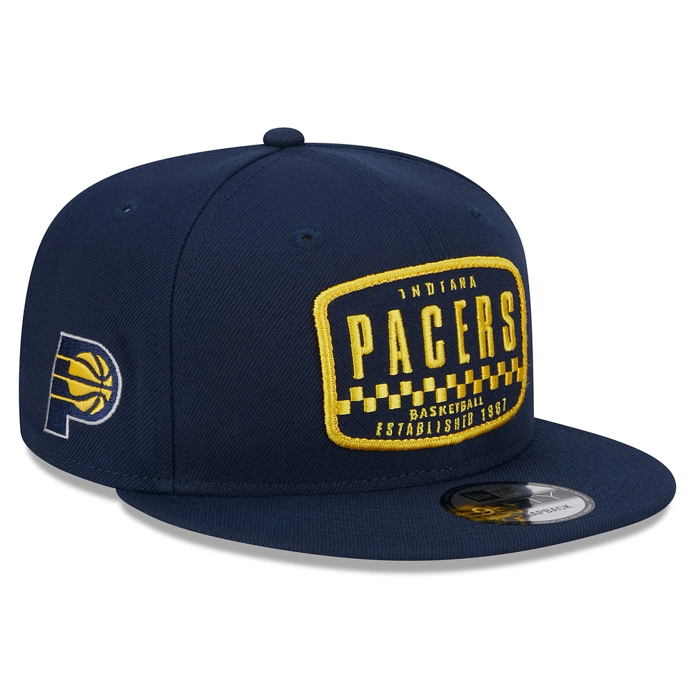 Casquette Snapback 9FIFTY New Era pour hommes, Indiana Pacers Rally Drive Finish Line Patch, bleu marine