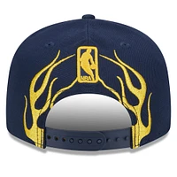 Casquette Snapback 9FIFTY New Era pour hommes, Indiana Pacers Rally Drive Flames, bleu marine