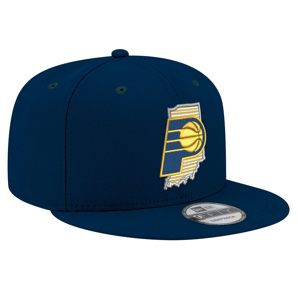 Men's New Era Navy Indiana Pacers State Pride 9FIFTY Snapback Hat