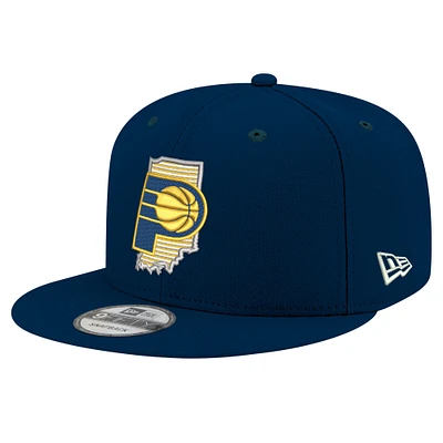 Men's New Era Navy Indiana Pacers State Pride 9FIFTY Snapback Hat