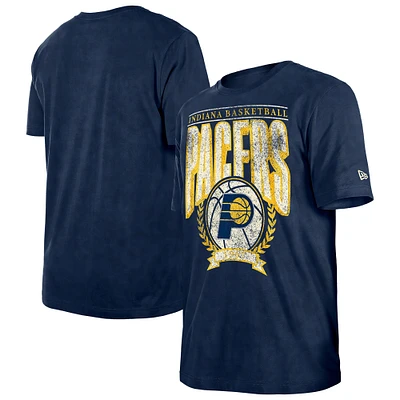 Men's New Era  Navy Indiana Pacers Throwback Vintage Boxy Mineral Wash T-Shirt