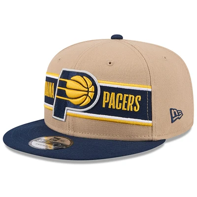 Men's New Era Tan/Navy Indiana Pacers 2024 NBA Draft 9FIFTY Snapback Hat