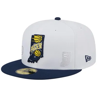 Casquette ajustée 59FIFTY Indiana Pacers State Pride New Era pour homme, blanc/bleu marine