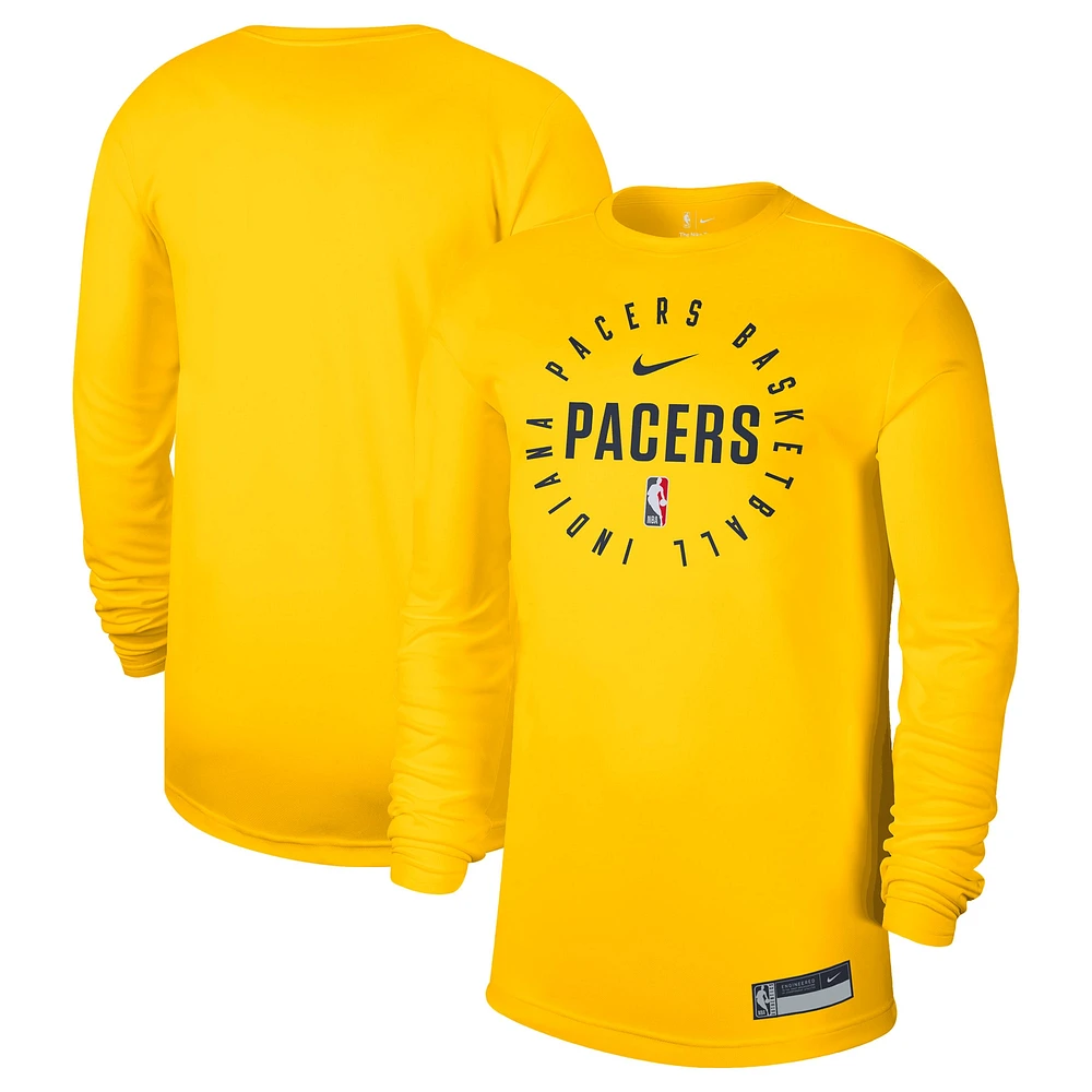 T-shirt à manches longues Nike Gold Indiana Pacers 2024/25 Legend On-Court Practice pour homme