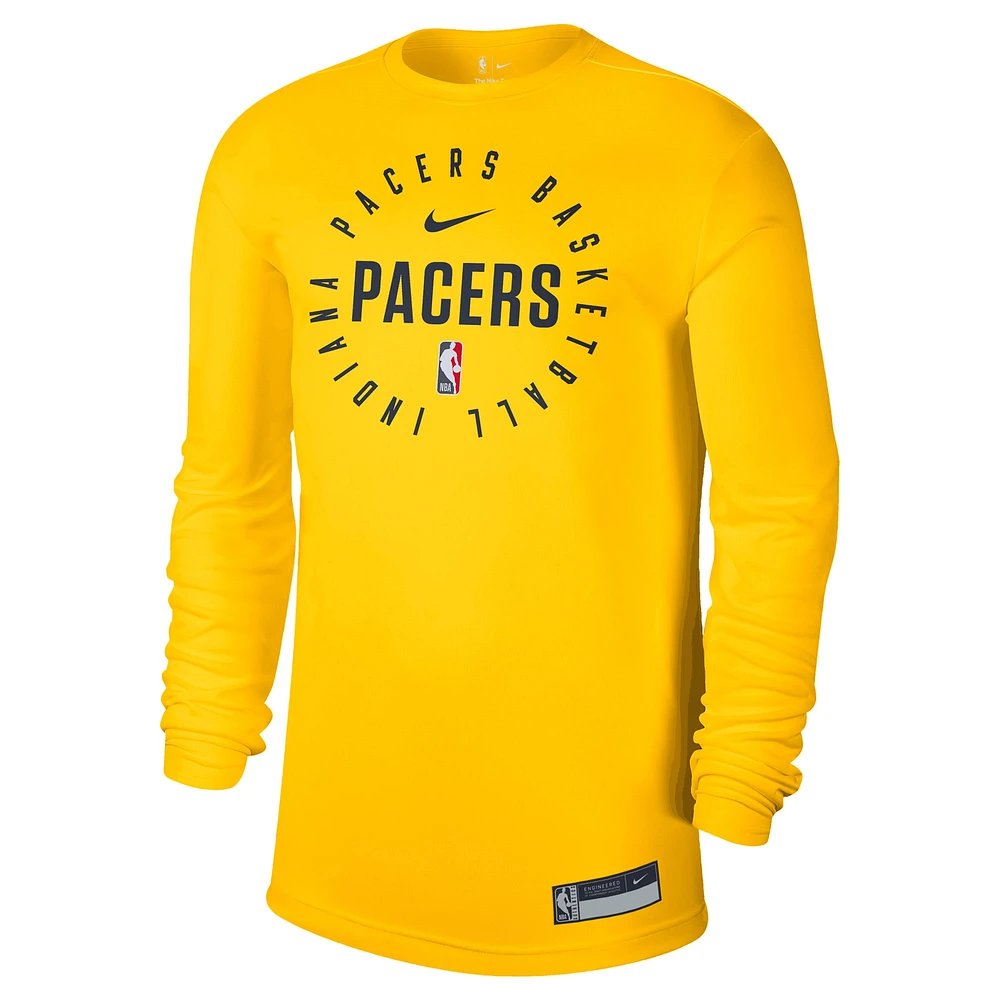 Men's Nike Gold Indiana Pacers 2024/25 Legend On-Court Practice Long Sleeve T-Shirt