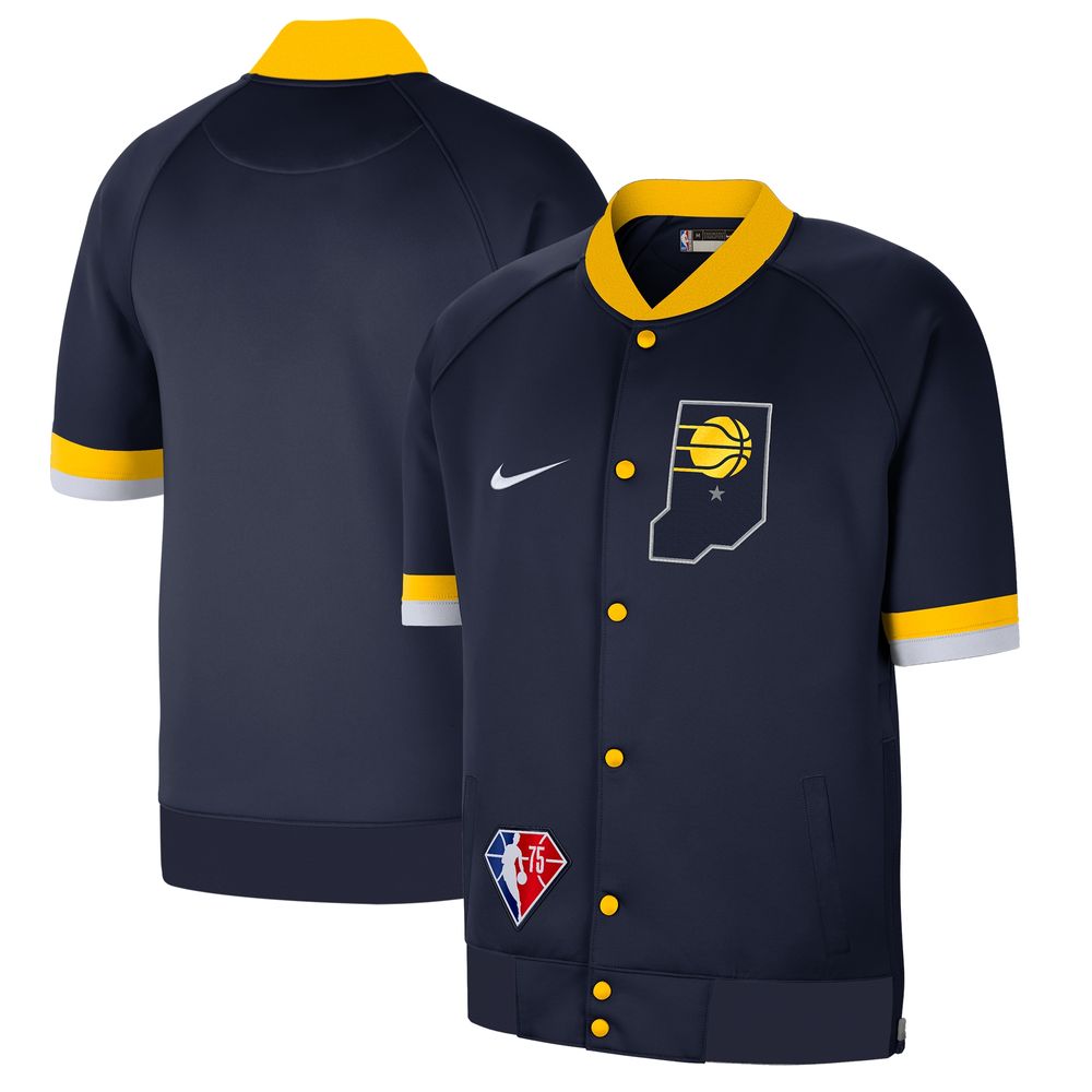 Nike Men's Nike Navy/White Indiana Pacers 2021/22 City Edition Therma Flex  Showtime Short Sleeve Full-Snap Bomber Jacket