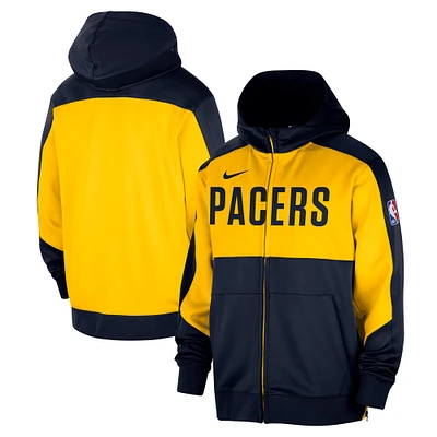 Sweat à capuche entièrement zippé Nike Indiana Pacers Authentic On-Court Showtime Performance pour homme, bleu marine