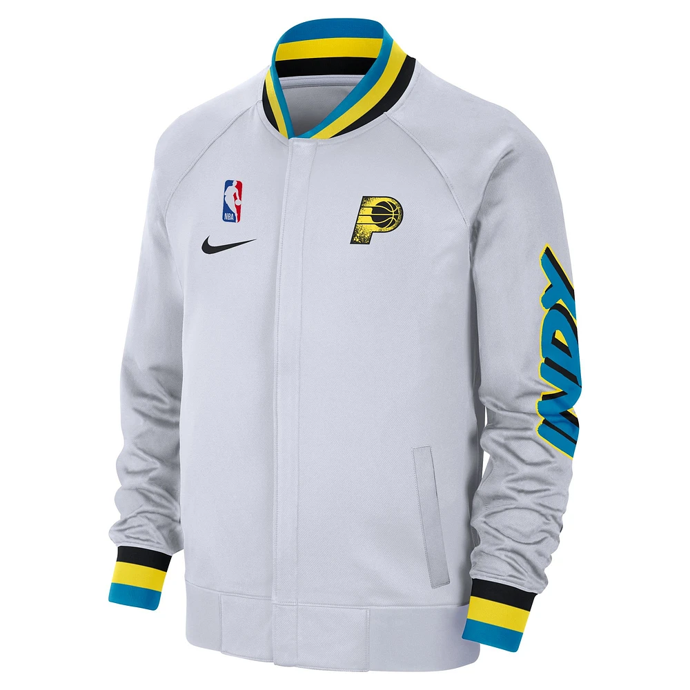 Men's Nike White Indiana Pacers 2024/25 City Edition Authentic Showtime Performance Full-Zip Jacket