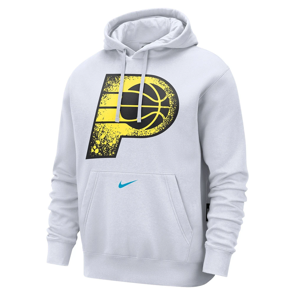 Men's Nike White Indiana Pacers 2024/25 City Edition Essential Club Pullover Hoodie