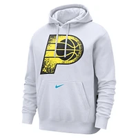 Sweat à capuche Nike City Edition Essential Club pour homme, blanc, Indiana Pacers 2024/25