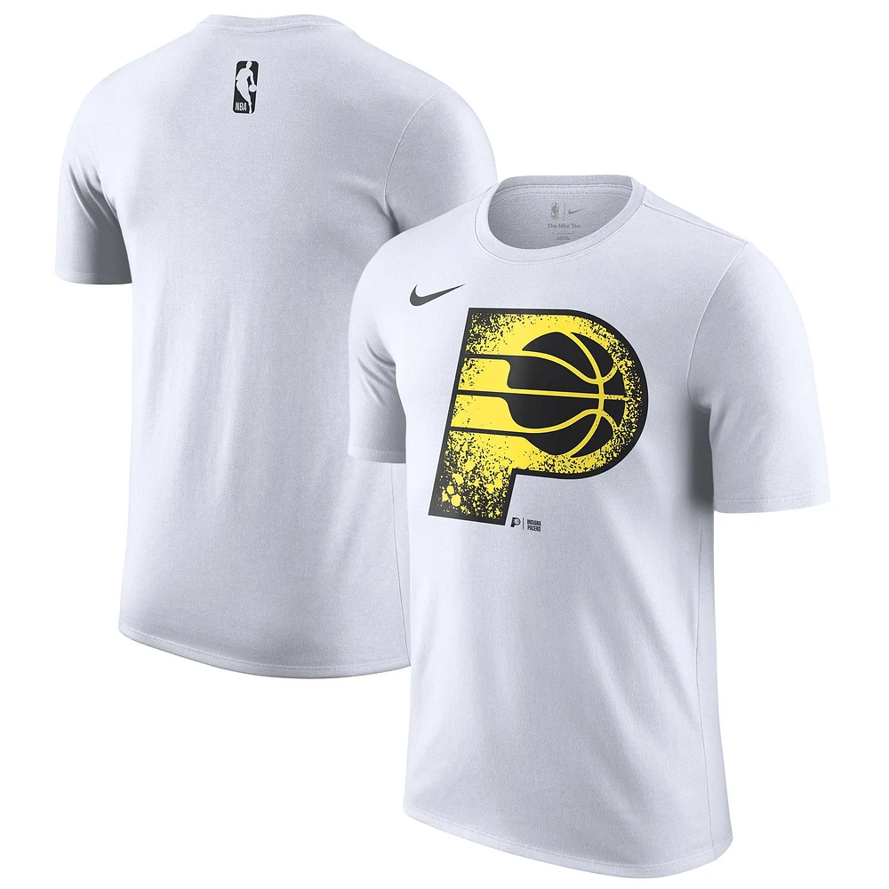 T-shirt Nike blanc avec logo Essential City Edition Indiana Pacers 2024/25 pour homme