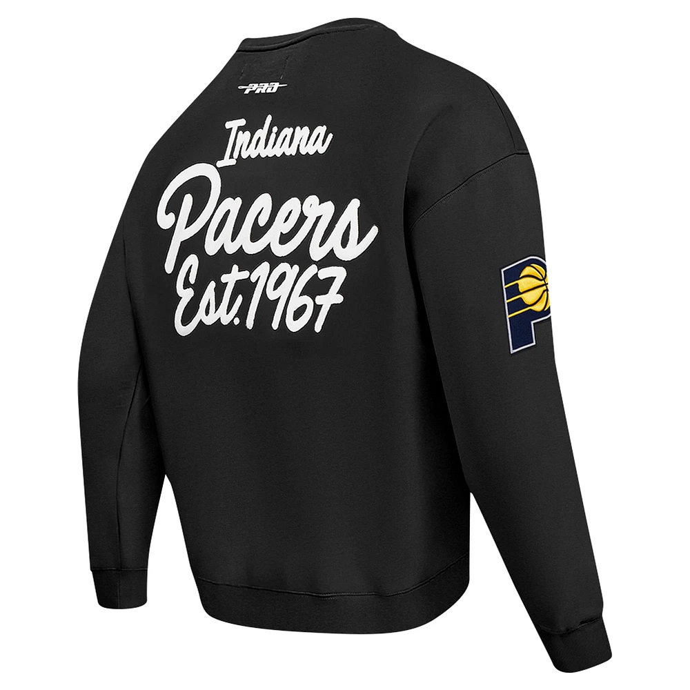 Men's Pro Standard Black Indiana Pacers Paint the City Drop Shoulder Sweatshirt