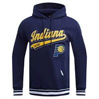 Men's Pro Standard Navy Indiana Pacers Script Tail Pullover Hoodie