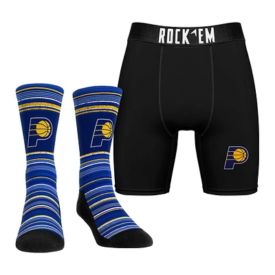 Pack combiné de chaussettes et caleçons boxeurs Indiana Pacers pour hommes Rock Em Socks