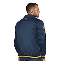 Men's Tommy Jeans Navy Indiana Pacers Jacob Chain Stitch Applique Full-Snap Varsity Jacket