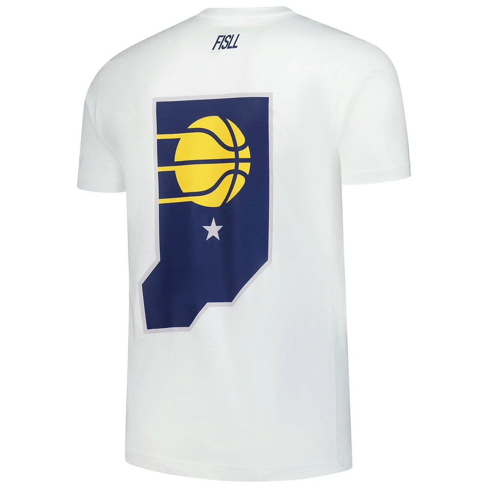 Unisex FISLL  White Indiana Pacers Burst Logo T-Shirt