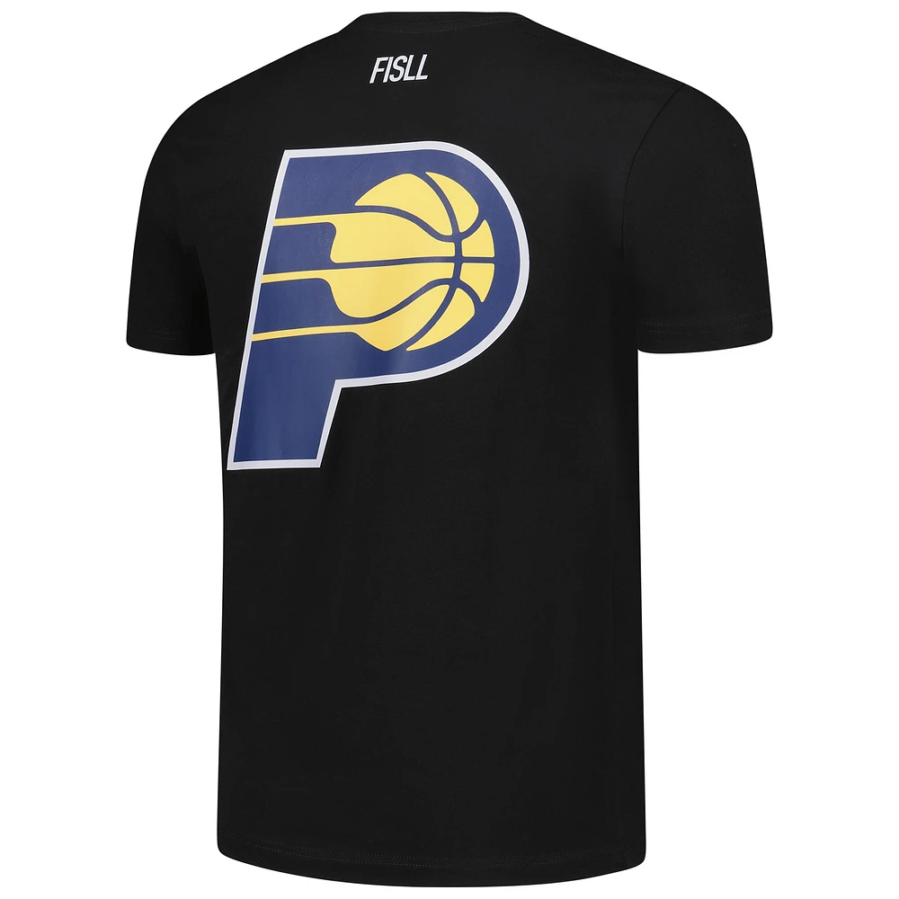 T-shirt unisexe FISLL noir avec logo surdimensionné des Indiana Pacers