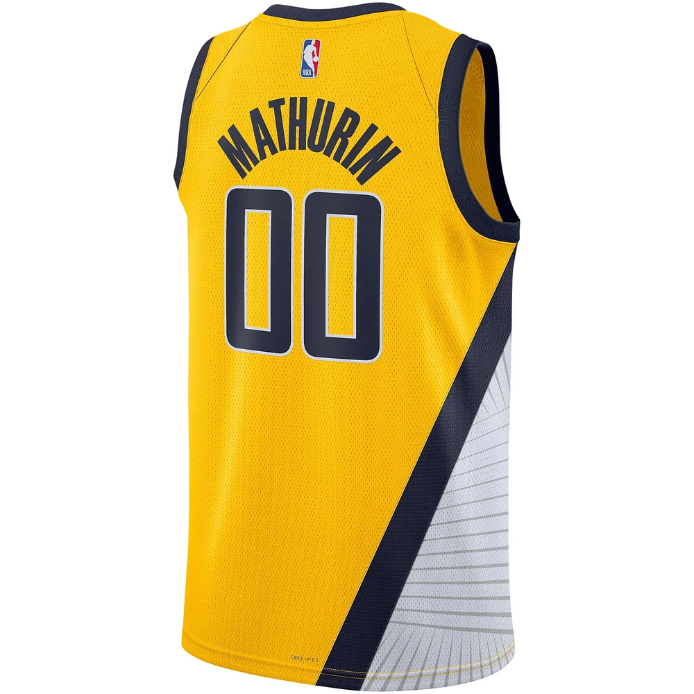 Unisex Jordan Brand Bennedict Mathurin Gold Indiana Pacers Swingman Jersey - Statement Edition