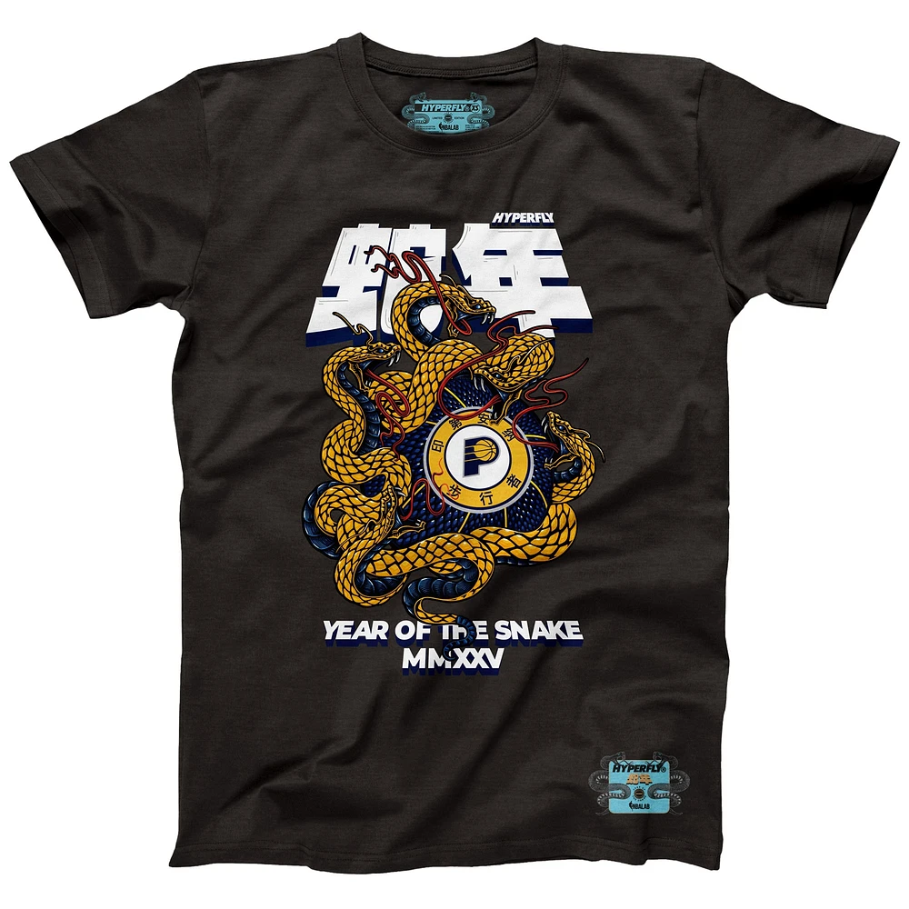 Unisex NBALab x Hyperfly Heather Black Indiana Pacers Year of the Snake Lunar New Collection T-Shirt